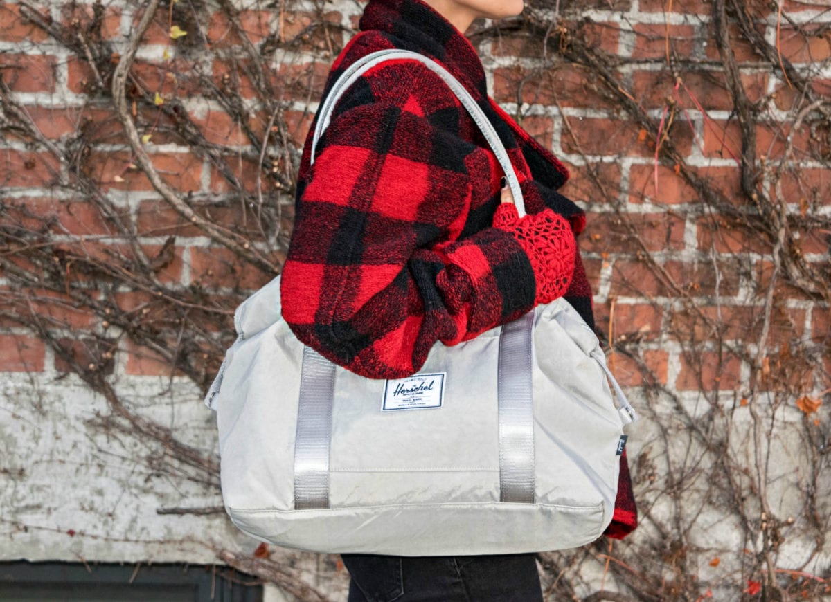 Herschel Stand Duffel in Silver-Moorea Seal- BloggerNotBillionaire