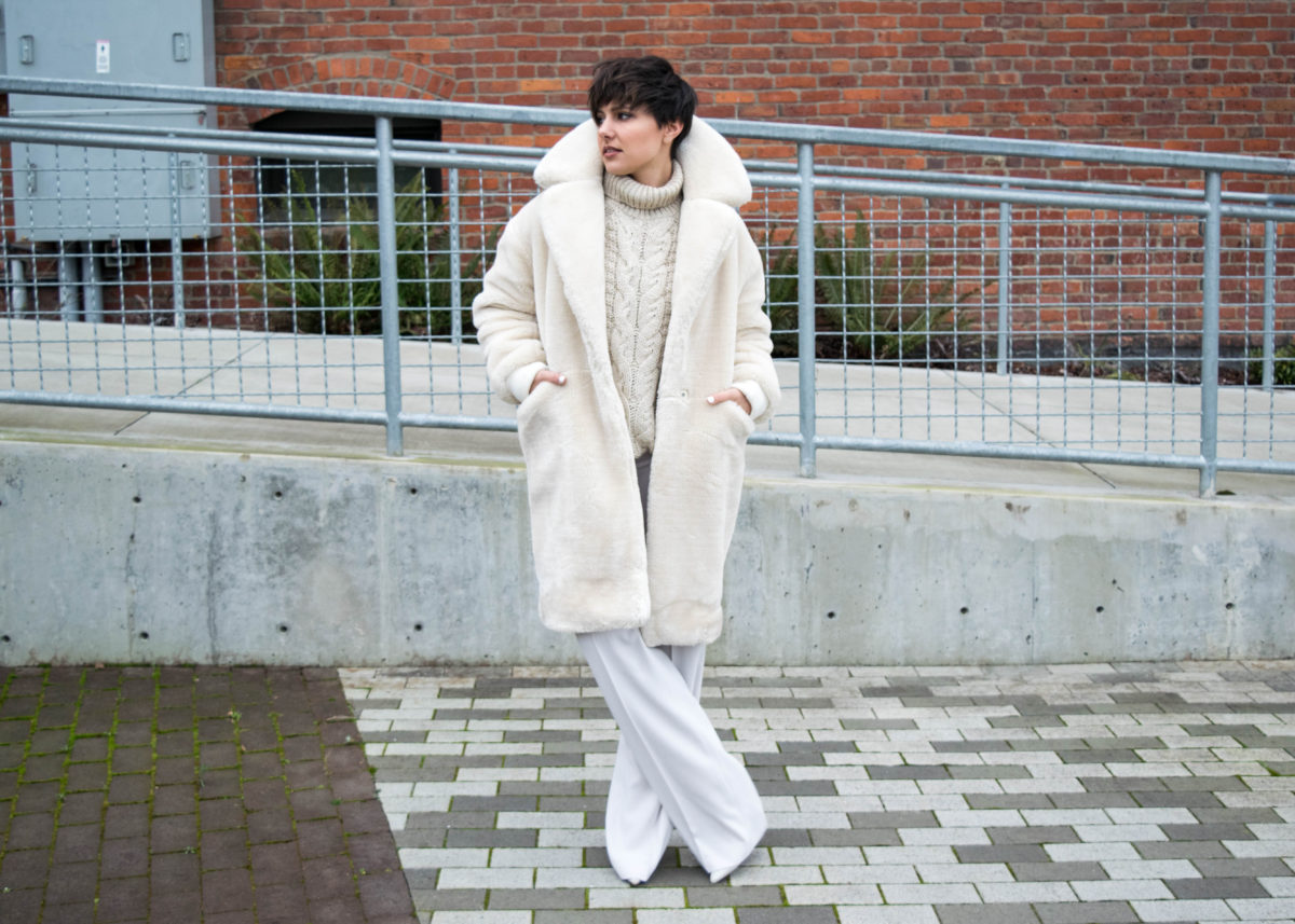 Winter White- Topshop Polar Bear Coat- BloggerNotBillionaire.com