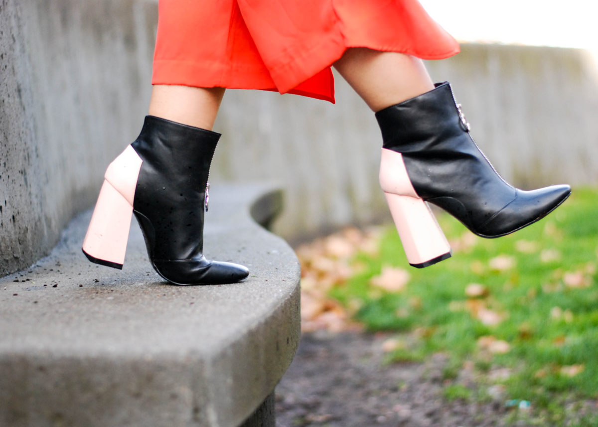 Zara Contrast Heel Zip Boot- BloggerNotBillionaire.com