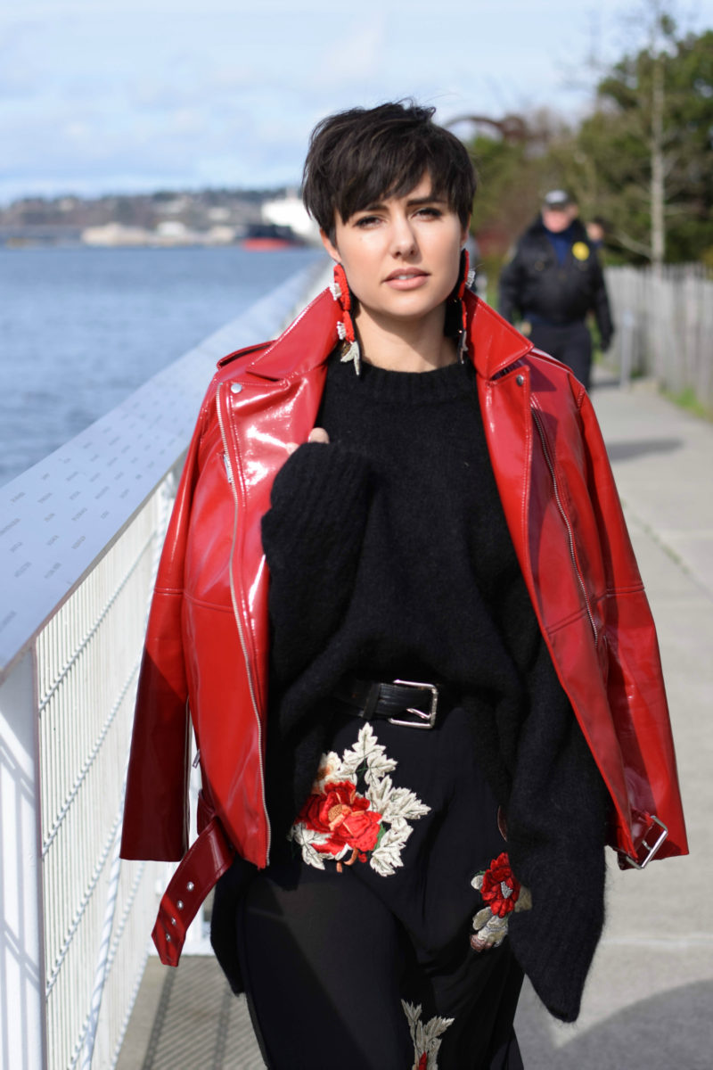 Patent Red Moto Jacket- BloggerNotBillionaire