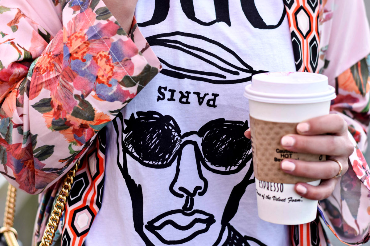 Egyboy Vogue T-shirt + Floral Kimono- BloggerNotBillionaire.com