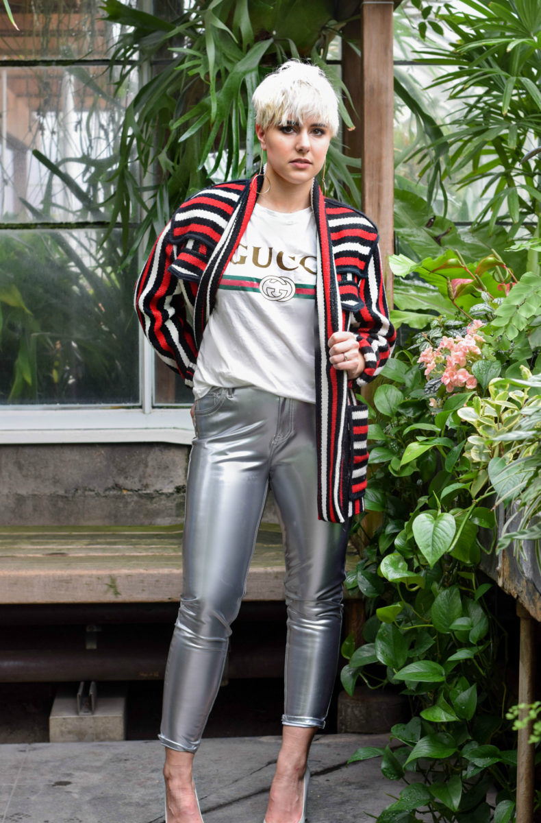 Topshop Jamie Vinyl Pants Silver- BloggerNotBillionaire.com