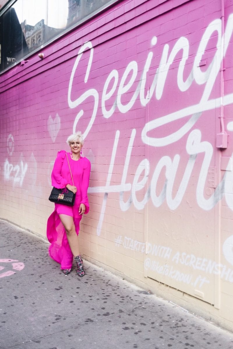Rewardstyle Seeing Hearts Wall NYC Fashion Week