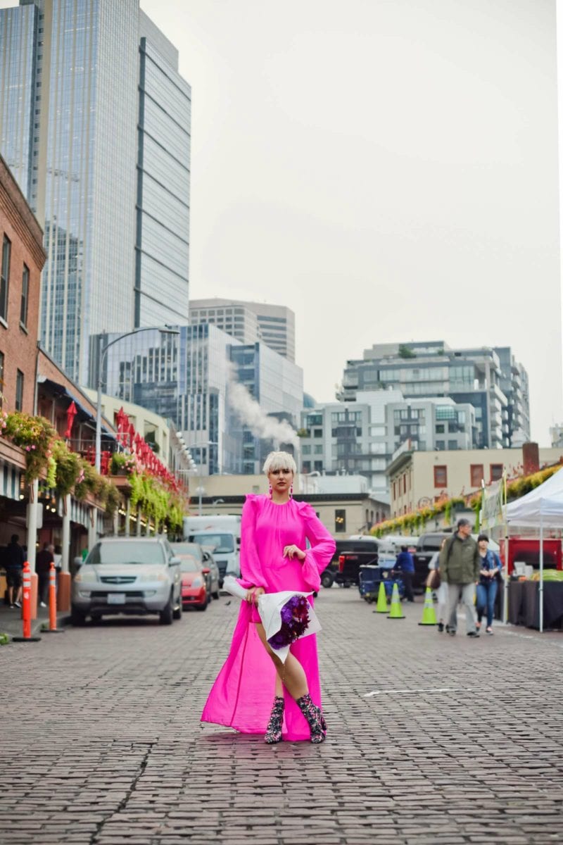 MANGO Fuchsia Maxi Dress 