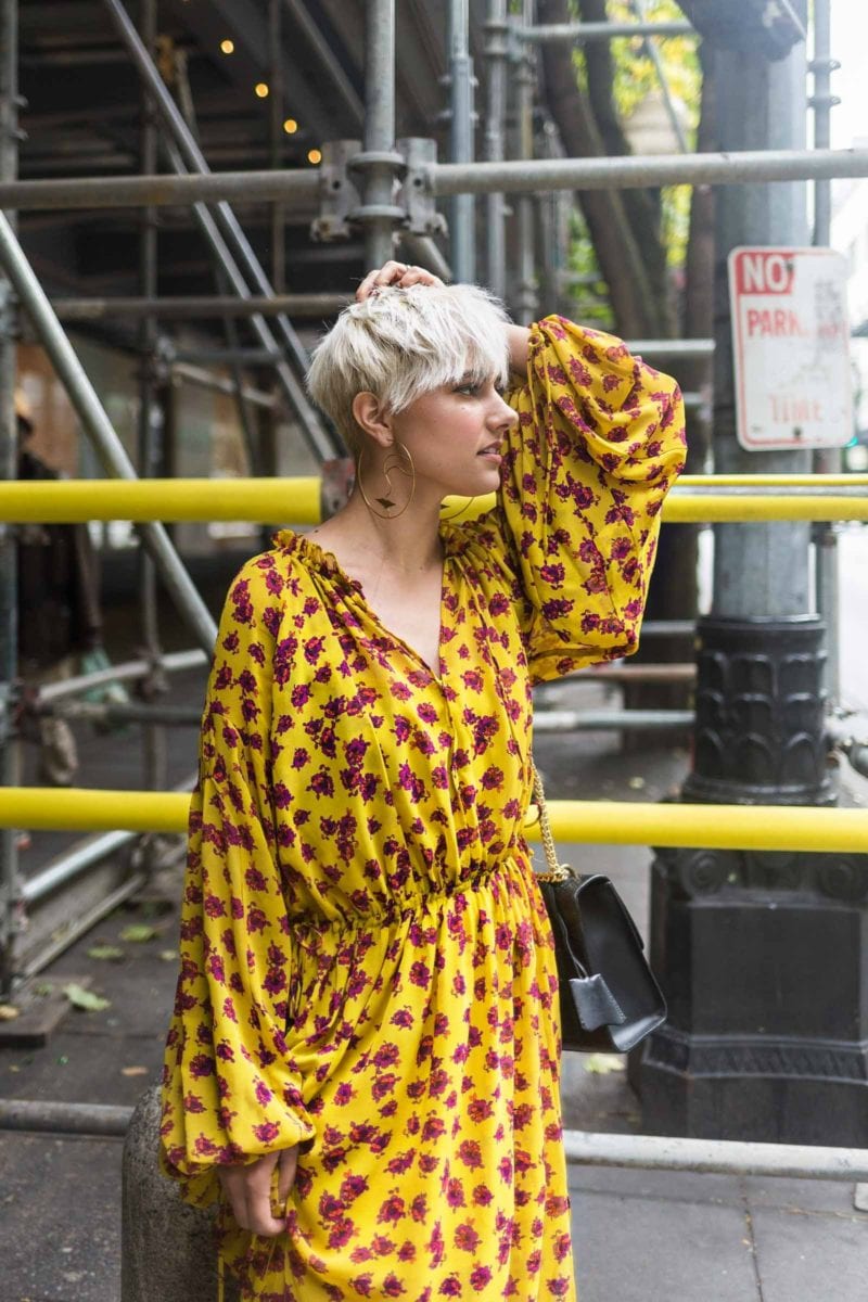 2 Ways to Wear Your Favorite Fall Maxi Dress: Mango Yellow FLoral Dress