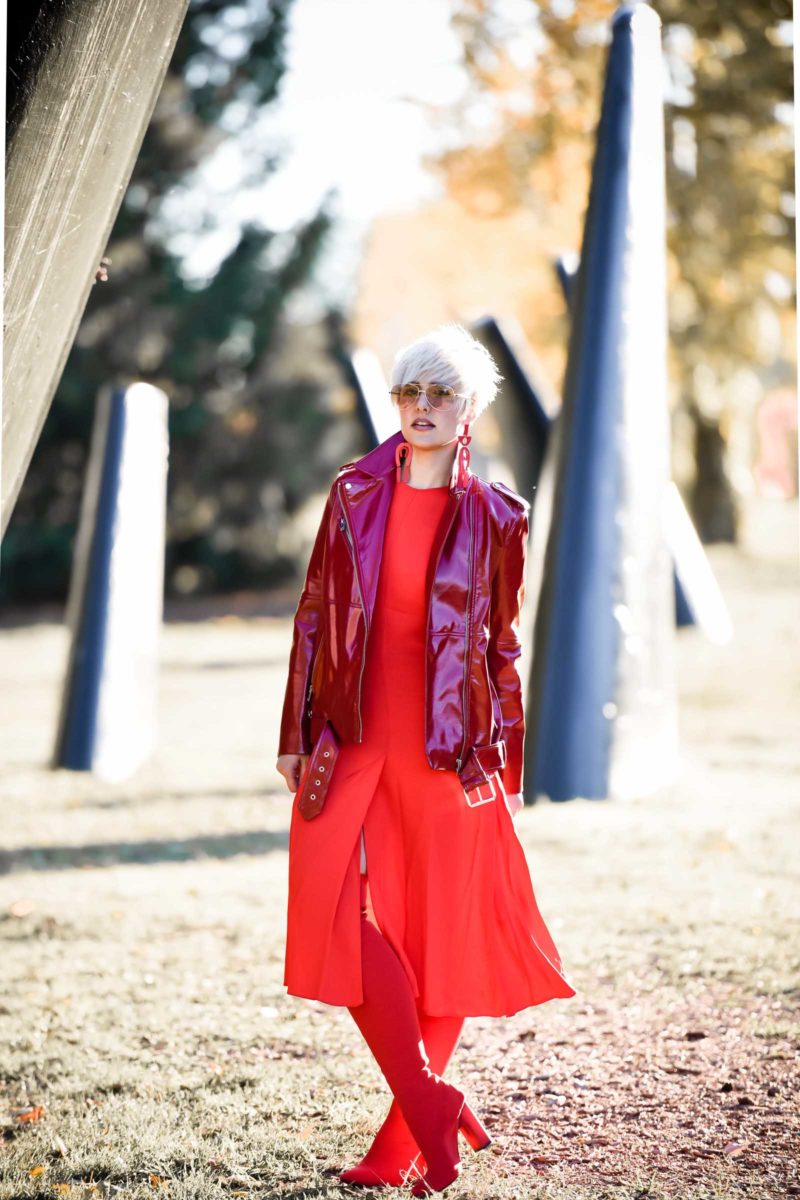 How to Wear a Monochromatic Red Outfit for the Holidays