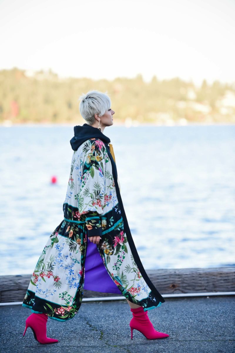 Street Style Trends: Layering a Sweatshirt Under a Kimono