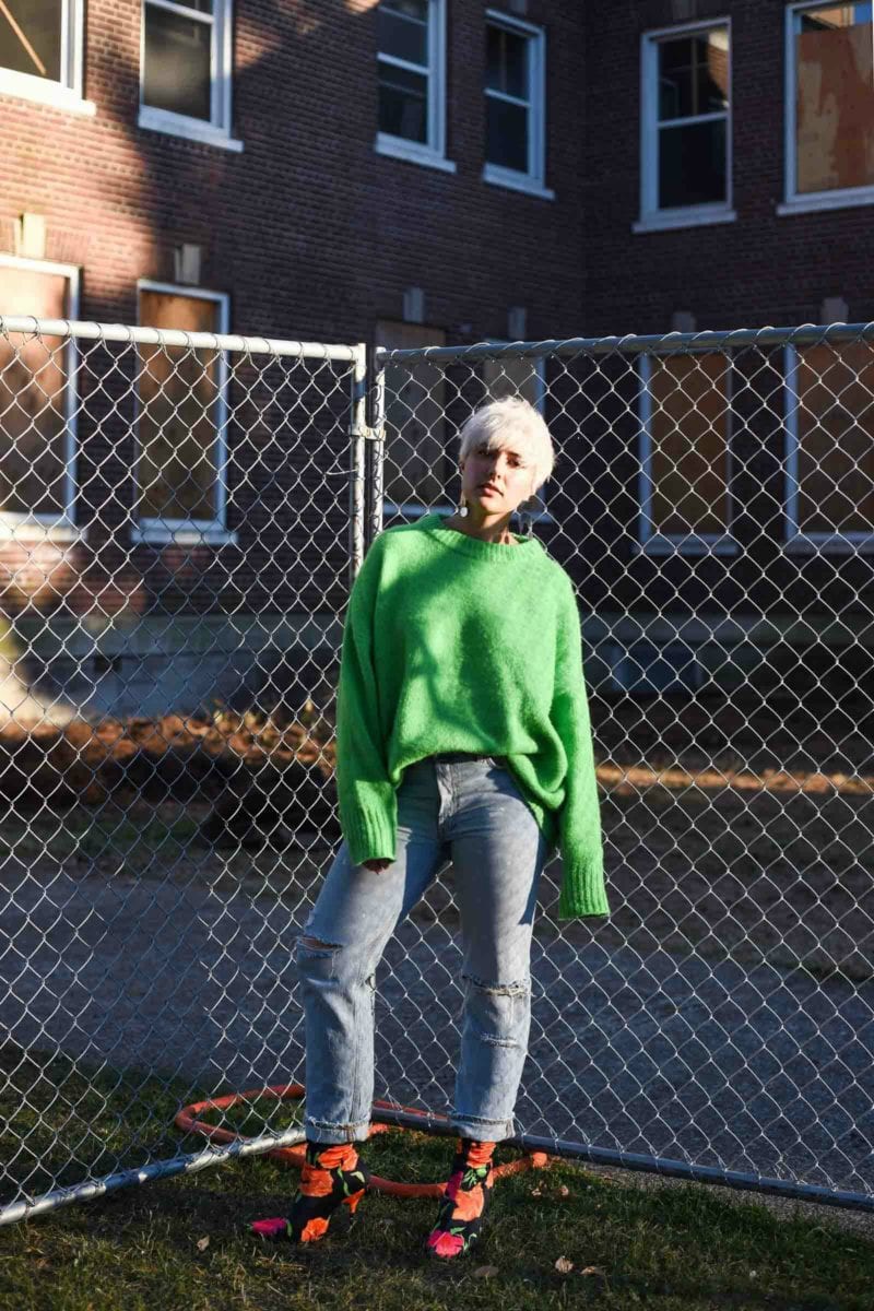 It's Easy Being Green: Embracing An Oversized Green Sweater for Winter