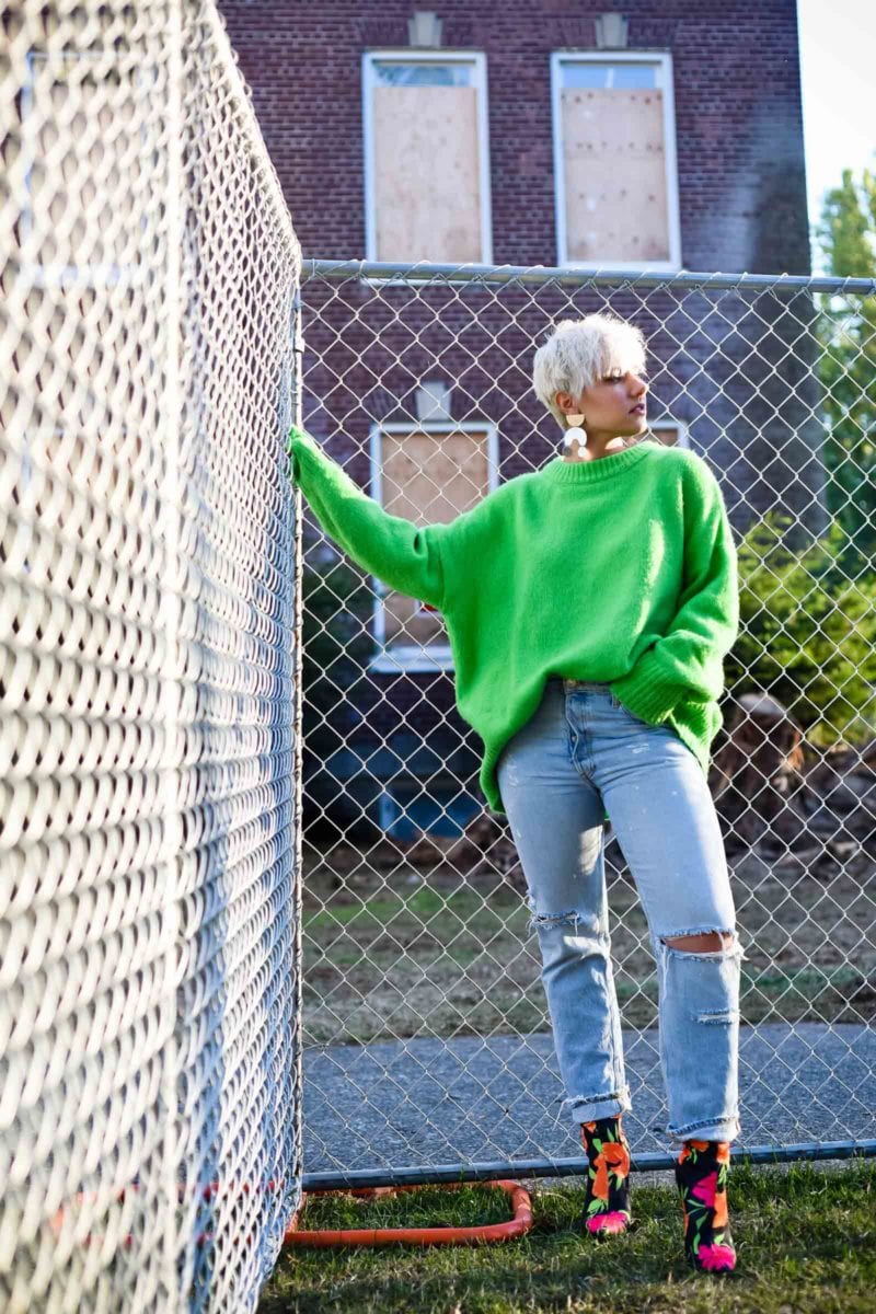 It's Easy Being Green: Embracing An Oversized Green Sweater for Winter