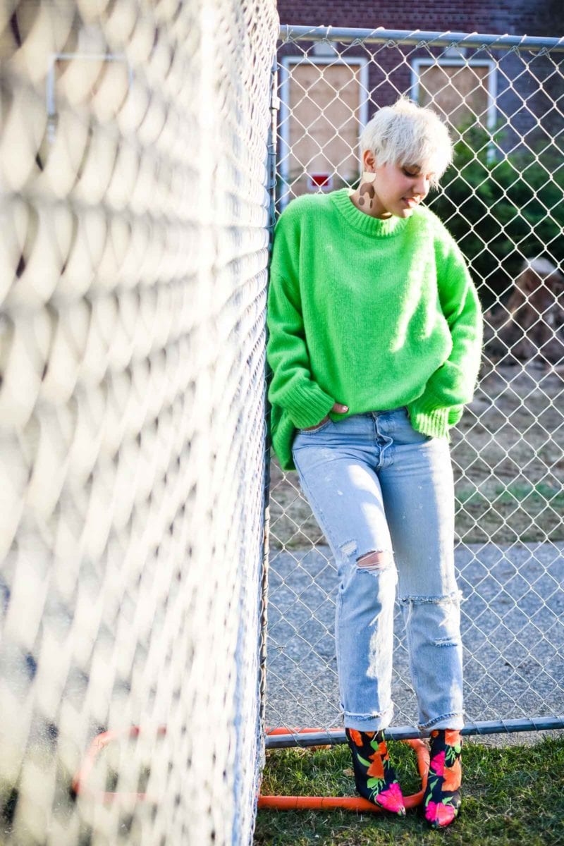 It's Easy Being Green: Embracing An Oversized Green Sweater for Winter