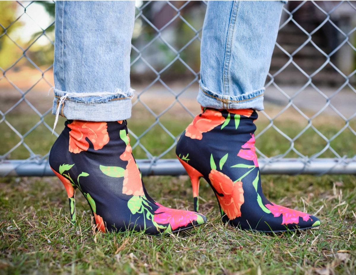 Knockoff Balenciage Floral Sock Boot