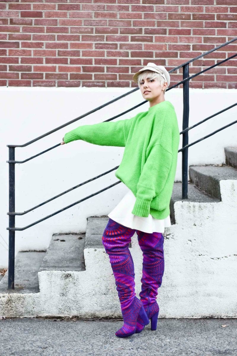 It’s Easy Being Green: Embracing An Oversized Green Sweater for Winter Take