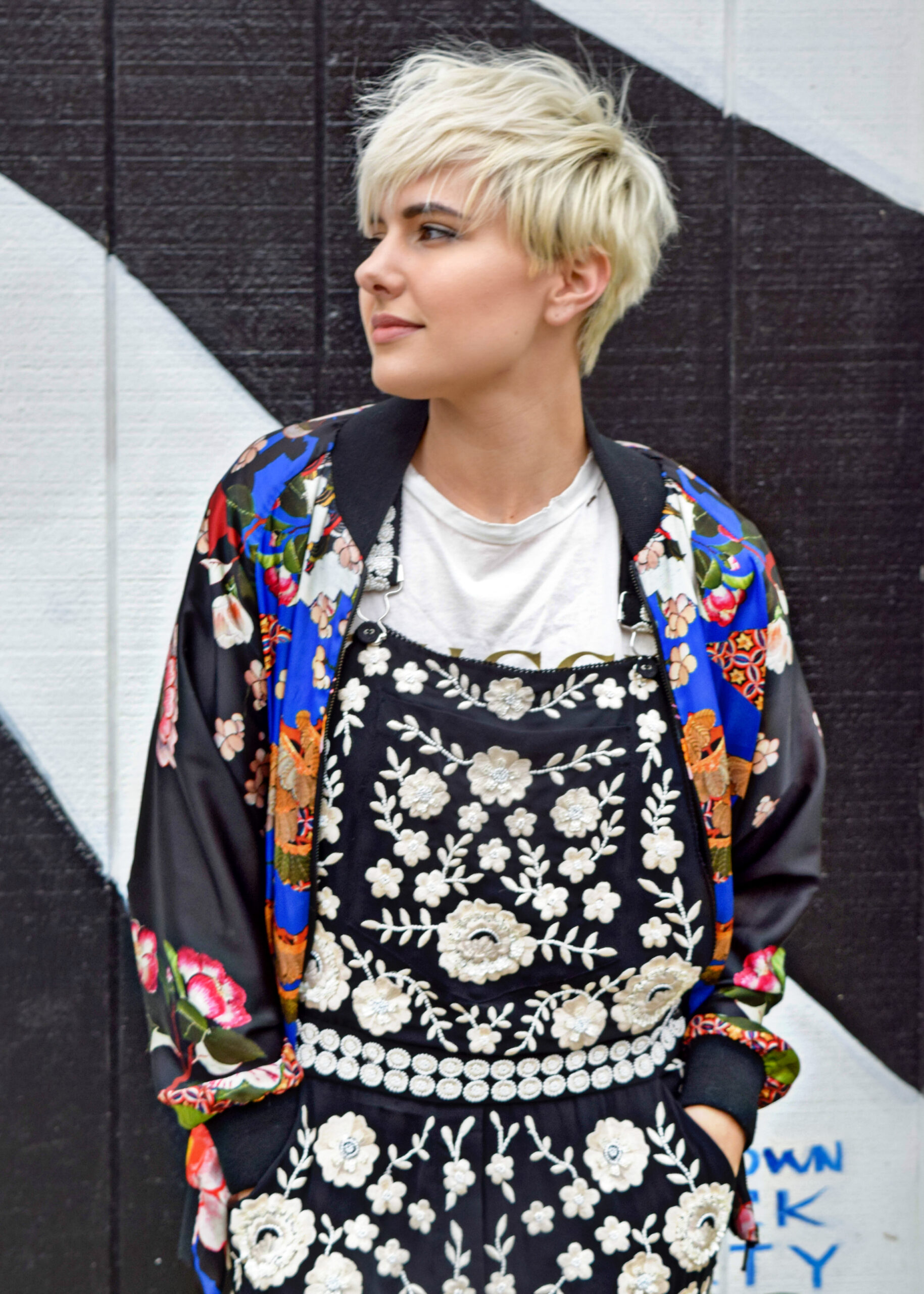 Print Mixing and Overalls 2- 3 New Ways to Wear Your Bomber Jacket for 2017 - BloggerNotBillionaire.com