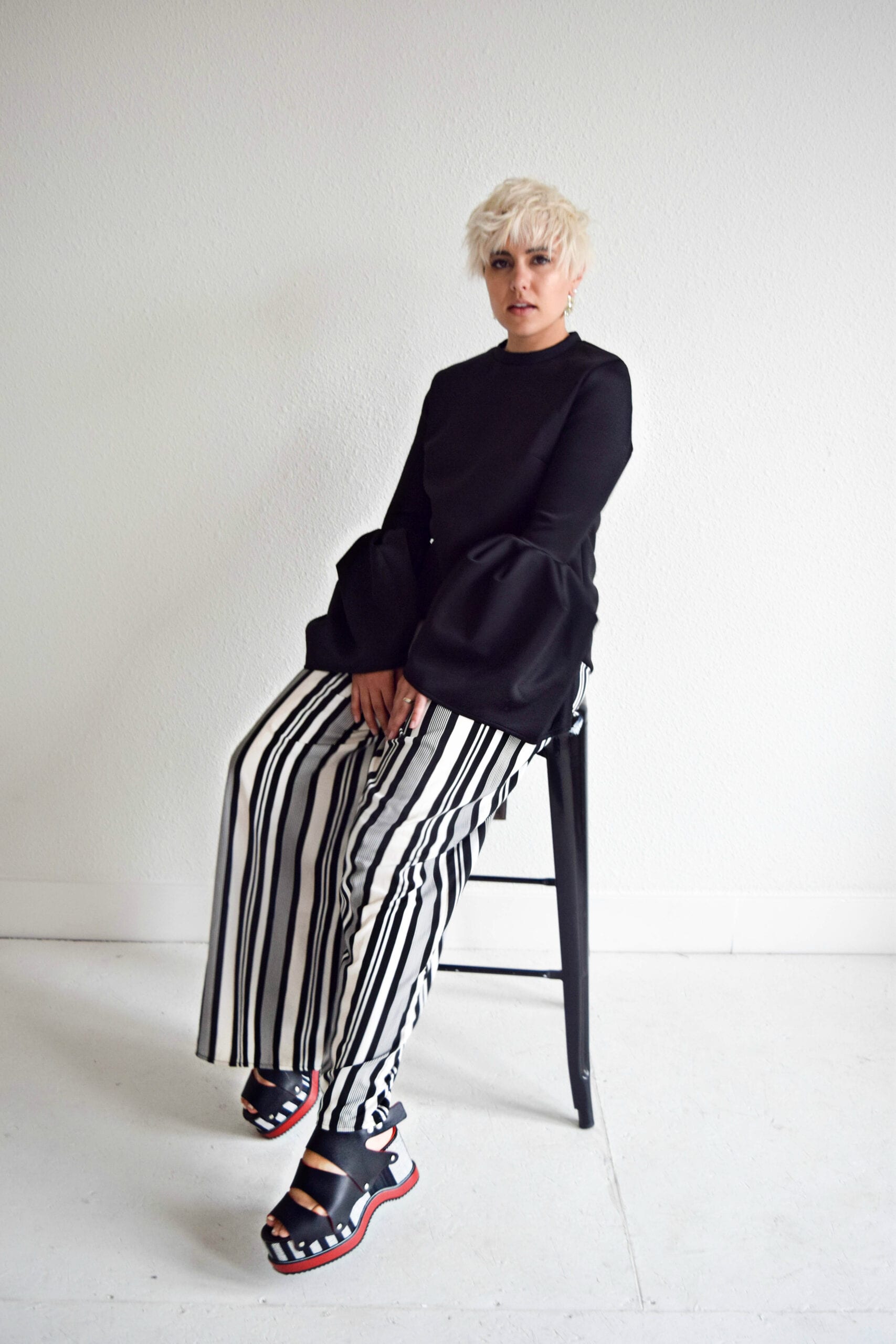 Wide Striped Pants as Worn by Fashion Blogger Rebecca from Blogger Not Billionaire