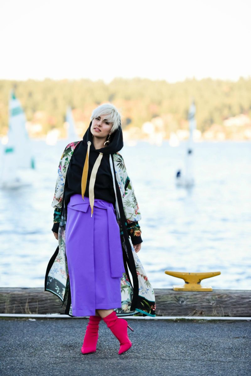 Street Style Trends: Layering a Sweatshirt Under a Kimono