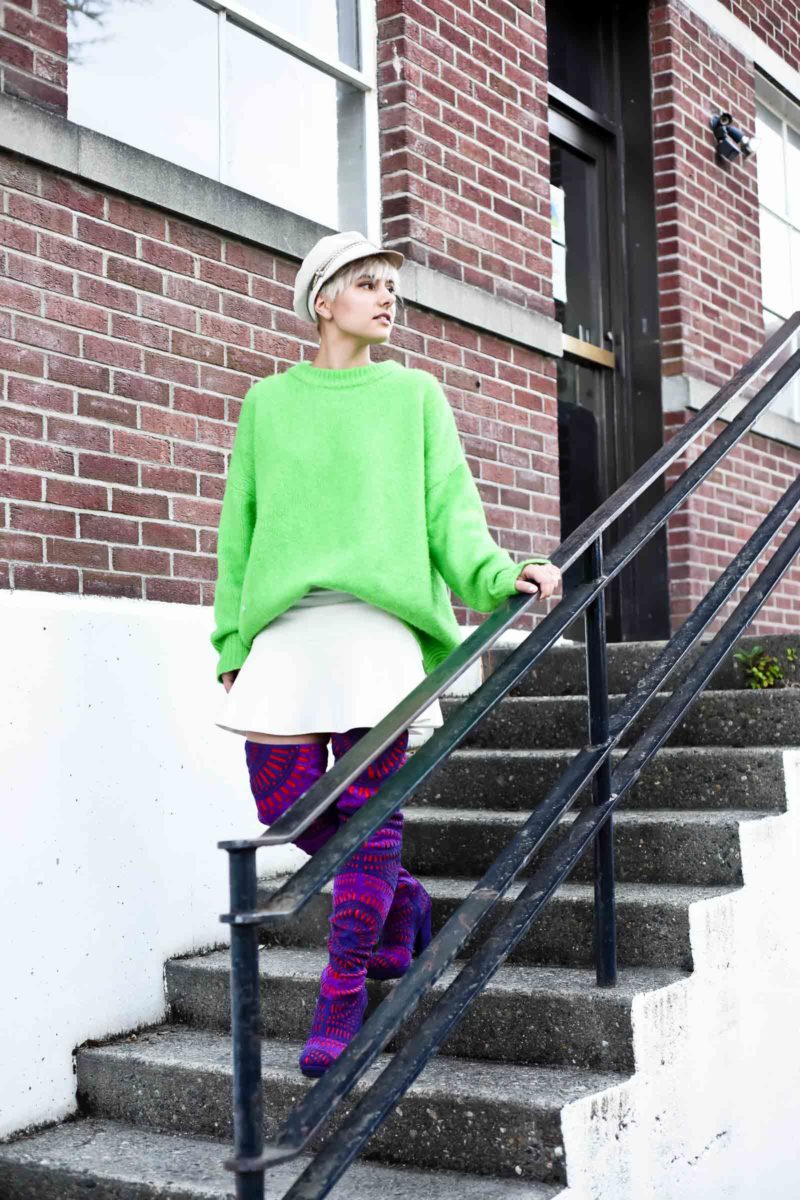 It’s Easy Being Green: Embracing An Oversized Green Sweater for Winter Take