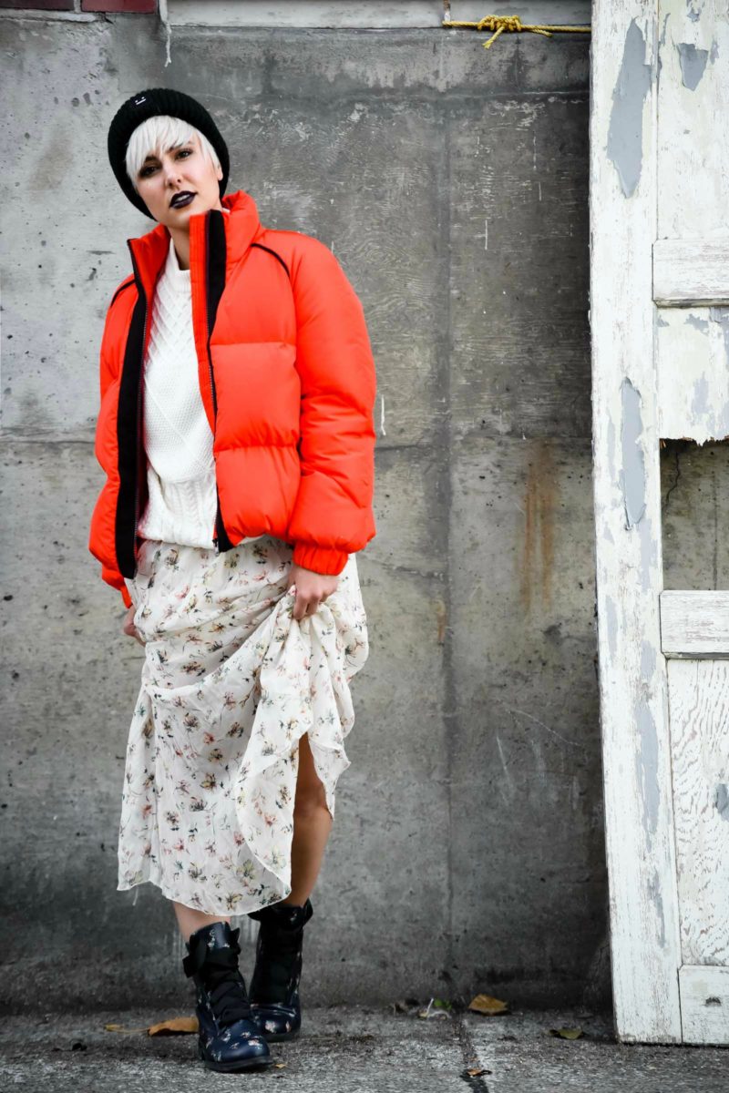 Ganni Fountain Down Orange Coat